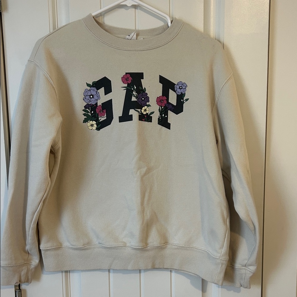 GAP Beige Sweatshirt with Floral Logo